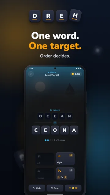 One word. One target. – Order decides.