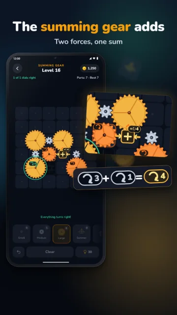 The summing gear adds – Two forces, one sum