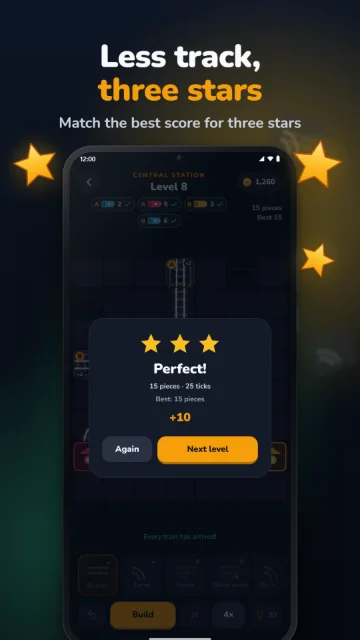 Less track, three stars – Match the best score for three stars