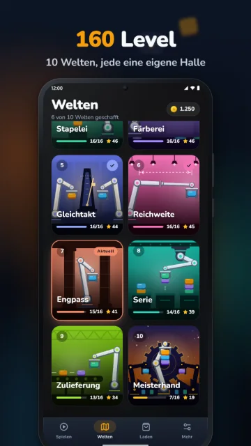 160 Level – 10 Welten, jede eine eigene Halle