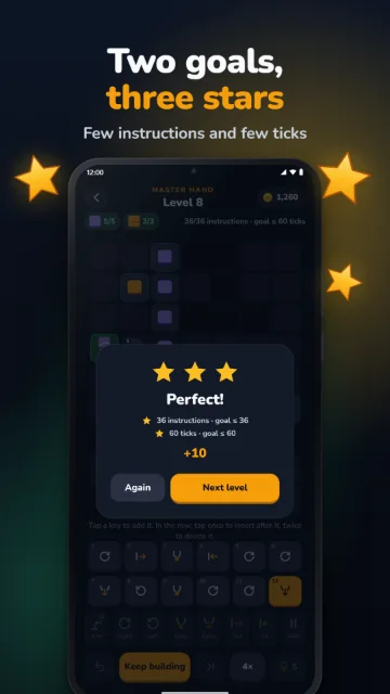 Two goals, three stars – Few instructions and few ticks