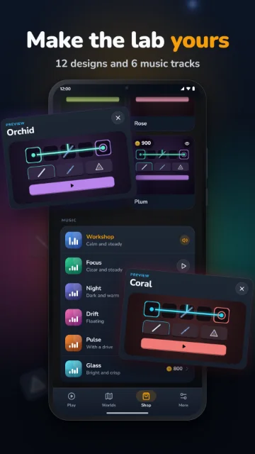 Make the lab yours – 12 designs and 6 music tracks
