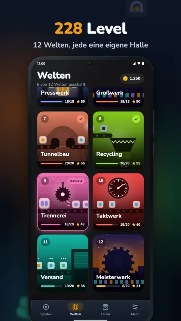 228 Level – 12 Welten, jede eine eigene Halle