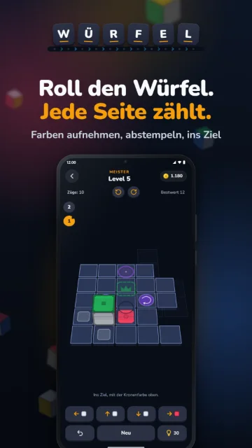 Roll den Würfel. Jede Seite zählt. – Farben aufnehmen, abstempeln, ins Ziel