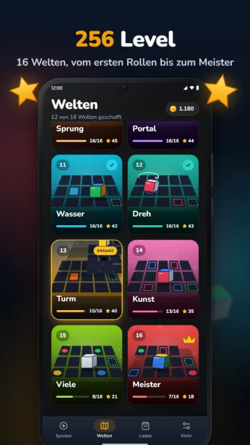 256 Level – 16 Welten, vom ersten Rollen bis zum Meister